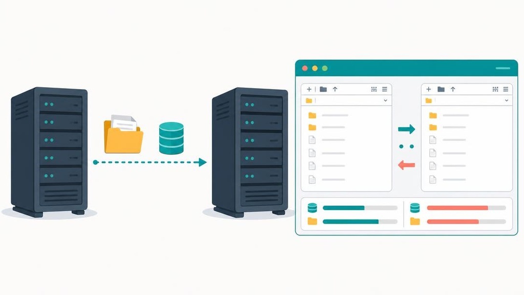 перенос файлов и базы данных через FTP