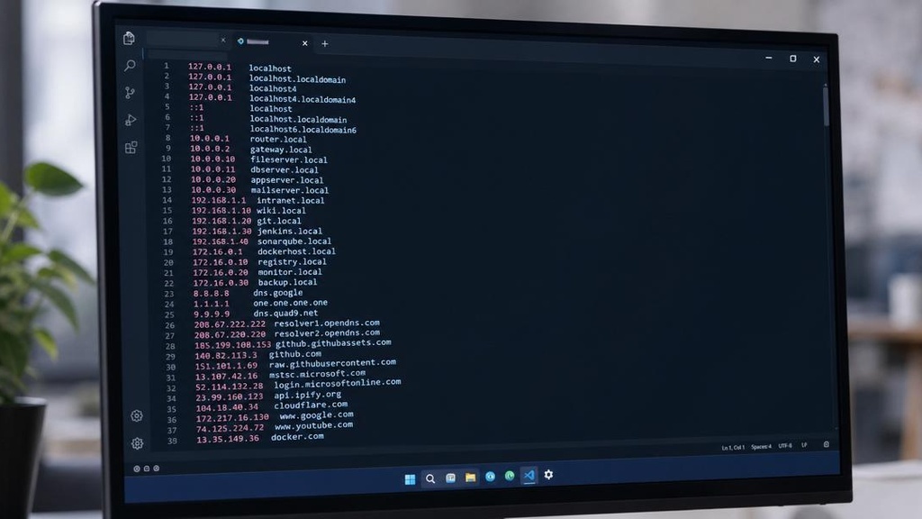 Редактирование файла hosts в текстовом редакторе Windows