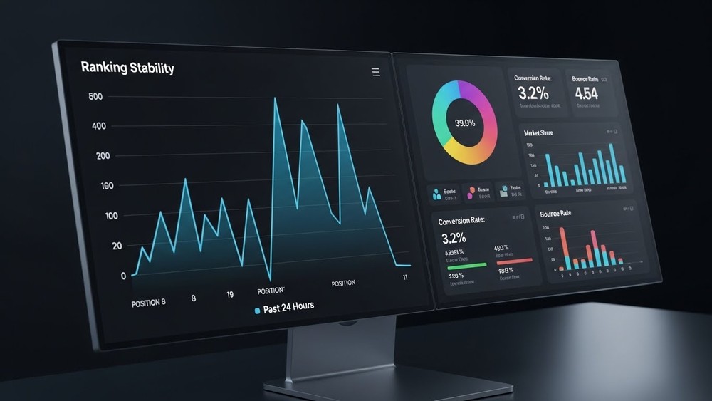 График колебания позиций при конкуренции страниц между собой