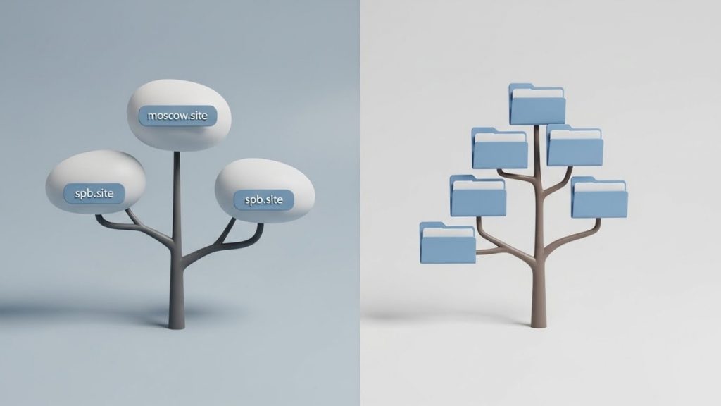 Техническая разница между поддоменами и папками в структуре сайта