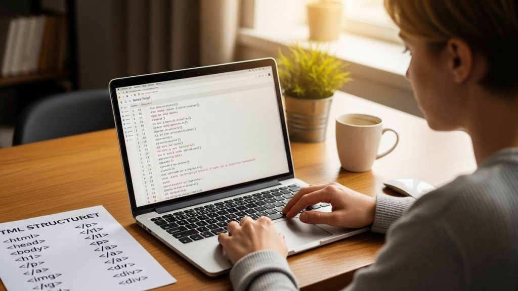 работа с файлом index html и базовой структурой страницы