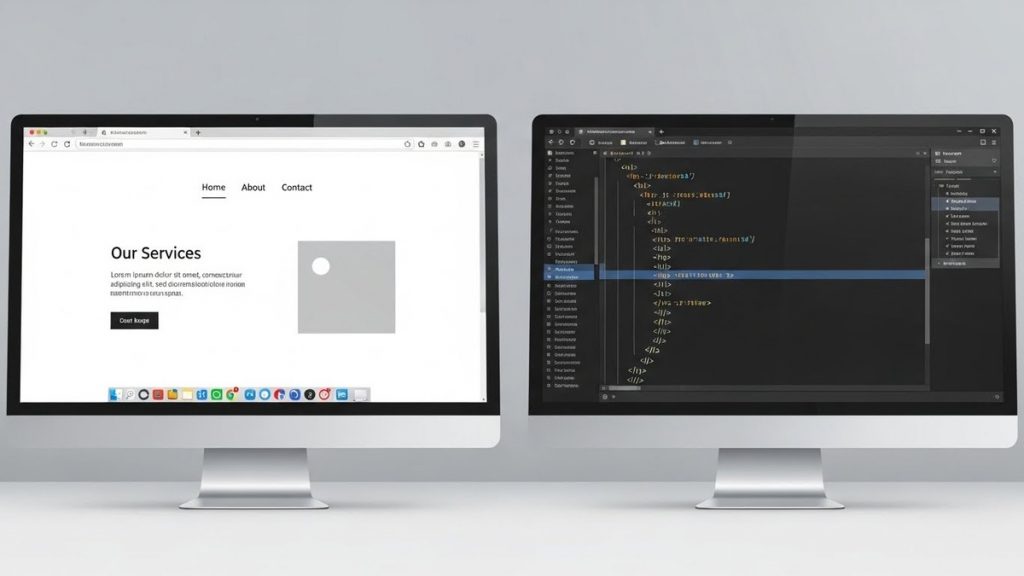 простой пример html страницы с заголовком и абзацами в браузере