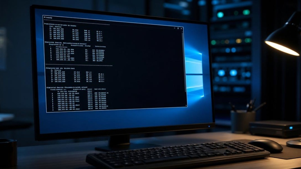 консоль Windows с командами диагностики DNS и домена